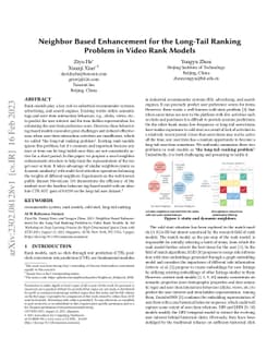 Neighbor Based Enhancement for the Long-Tail Ranking Problem in Video
  Rank Models