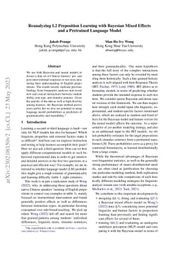 Reanalyzing L2 Preposition Learning with Bayesian Mixed Effects and a
  Pretrained Language Model