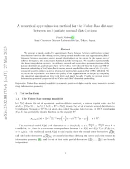 A numerical approximation method for the Fisher-Rao distance between
  multivariate normal distributions