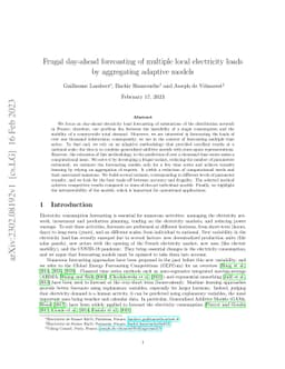 Frugal day-ahead forecasting of multiple local electricity loads by
  aggregating adaptive models