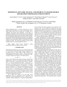 DeepSpace: Dynamic Spatial and Source Cue Based Source Separation for
  Dialog Enhancement