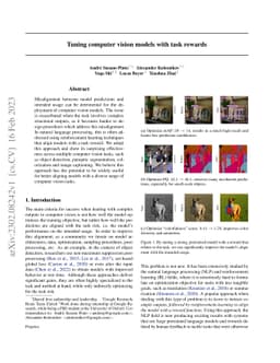Tuning computer vision models with task rewards