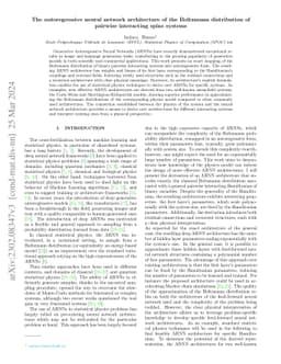 The autoregressive neural network architecture of the Boltzmann
  distribution of pairwise interacting spins systems