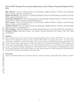 GP CC-OPF: Gaussian Process based optimization tool for
  Chance-Constrained Optimal Power Flow