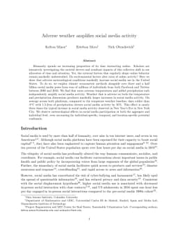 Adverse weather amplifies social media activity