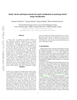Sanity checks and improvements for patch visualisation in
  prototype-based image classification