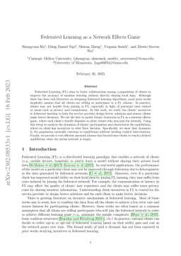 Federated Learning as a Network Effects Game