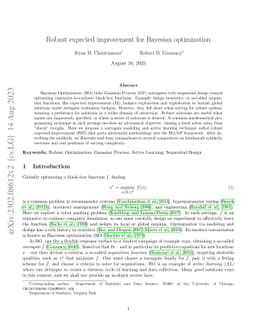 Robust expected improvement for Bayesian optimization