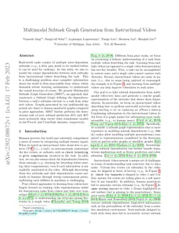 Multimodal Subtask Graph Generation from Instructional Videos