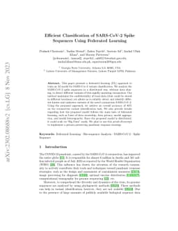 Efficient Classification of SARS-CoV-2 Spike Sequences Using Federated
  Learning