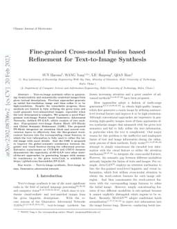 Fine-grained Cross-modal Fusion based Refinement for Text-to-Image
  Synthesis