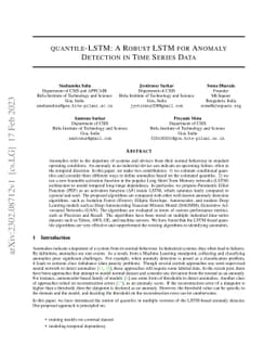 Quantile LSTM: A Robust LSTM for Anomaly Detection In Time Series Data