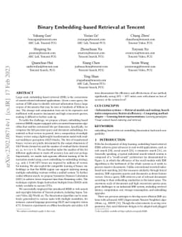 Binary Embedding-based Retrieval at Tencent