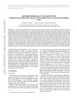 Algorithmic Hallucinations of Near-Surface Winds: Statistical
  Downscaling with Generative Adversarial Networks to Convection-Permitting
  Scales