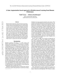 A State Augmentation based approach to Reinforcement Learning from Human
  Preferences
