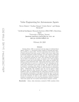 Value Engineering for Autonomous Agents