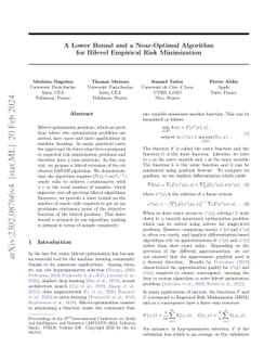 A Lower Bound and a Near-Optimal Algorithm for Bilevel Empirical Risk
  Minimization