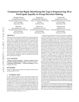 Competent but Rigid: Identifying the Gap in Empowering AI to Participate
  Equally in Group Decision-Making