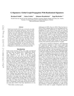 G-Signatures: Global Graph Propagation With Randomized Signatures