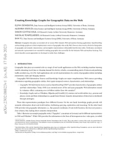 Creating Knowledge Graphs for Geographic Data on the Web
