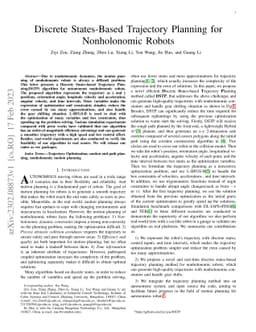 Discrete States-Based Trajectory Planning for Nonholonomic Robots