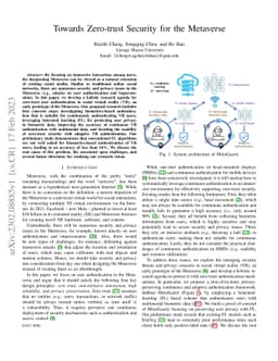 Towards Zero-trust Security for the Metaverse