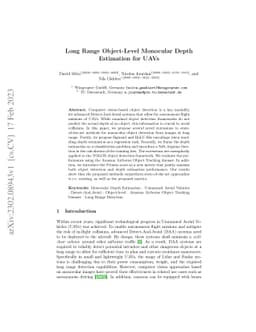Long Range Object-Level Monocular Depth Estimation for UAVs