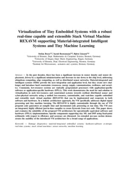 Virtualization of Tiny Embedded Systems with a robust real-time capable
  and extensible Stack Virtual Machine REXAVM supporting Material-integrated
  Intelligent Systems and Tiny Machine Learning