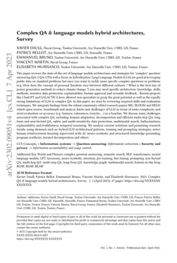 Complex QA and language models hybrid architectures, Survey