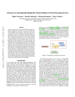Advances in Automatically Rating the Trustworthiness of Text Processing
  Services