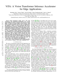ViTA: A Vision Transformer Inference Accelerator for Edge Applications
