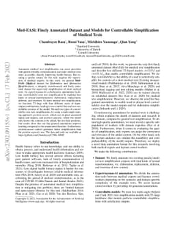 Med-EASi: Finely Annotated Dataset and Models for Controllable
  Simplification of Medical Texts