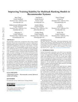 Improving Training Stability for Multitask Ranking Models in Recommender
  Systems