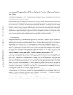 Learning with Impartiality to Walk on the Pareto Frontier of Fairness,
  Privacy, and Utility
