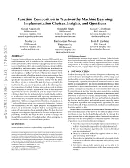 Function Composition in Trustworthy Machine Learning: Implementation
  Choices, Insights, and Questions