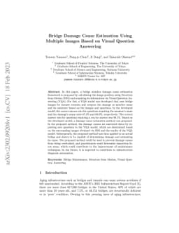 Bridge Damage Cause Estimation Using Multiple Images Based on Visual
  Question Answering