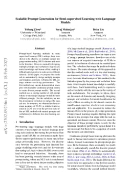 Scalable Prompt Generation for Semi-supervised Learning with Language
  Models