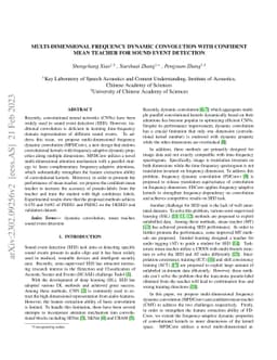 Multi-dimensional frequency dynamic convolution with confident mean
  teacher for sound event detection