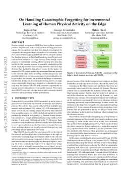 On Handling Catastrophic Forgetting for Incremental Learning of Human
  Physical Activity on the Edge