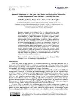Anomaly Detection of UAV State Data Based on Single-class Triangular
  Global Alignment Kernel Extreme Learning Machine