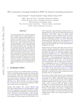 Why is parameter averaging beneficial in SGD? An objective smoothing
  perspective