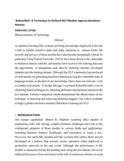 RobustNLP: A Technique to Defend NLP Models Against Backdoor Attacks