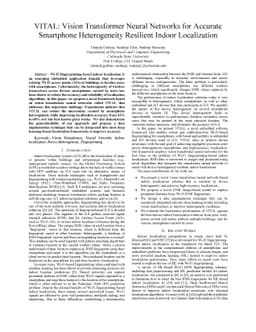 VITAL: Vision Transformer Neural Networks for Accurate Smartphone
  Heterogeneity Resilient Indoor Localization