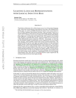 Learning Language Representations with Logical Inductive Bias