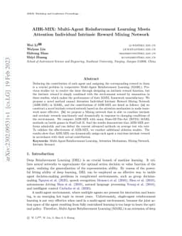 AIIR-MIX: Multi-Agent Reinforcement Learning Meets Attention Individual
  Intrinsic Reward Mixing Network