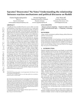 Upvotes? Downvotes? No Votes? Understanding the relationship between
  reaction mechanisms and political discourse on Reddit