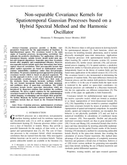 Non-separable Covariance Kernels for Spatiotemporal Gaussian Processes
  based on a Hybrid Spectral Method and the Harmonic Oscillator