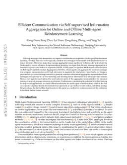 Efficient Communication via Self-supervised Information Aggregation for
  Online and Offline Multi-agent Reinforcement Learning