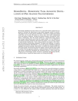 HomoDistil: Homotopic Task-Agnostic Distillation of Pre-trained
  Transformers