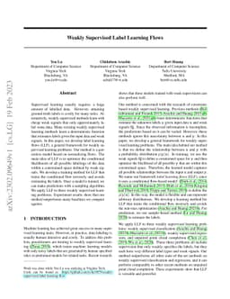 Weakly Supervised Label Learning Flows